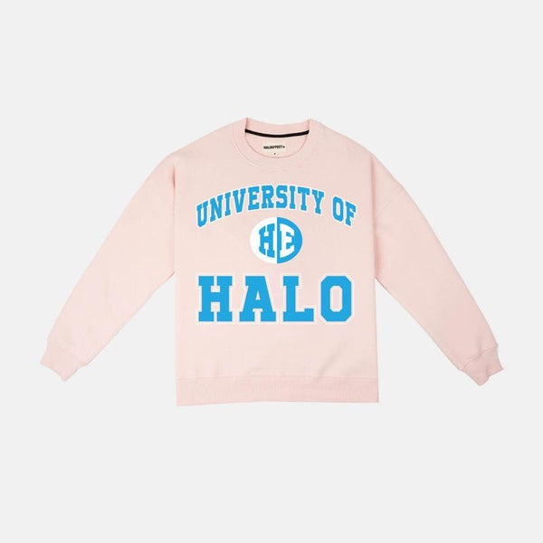 Halo Effect Unisex 'University of Halo' Marshmallow Pink Sweatshirt - reference