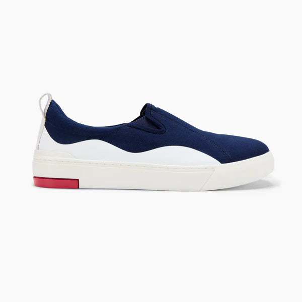 Ludic Enhanced Canvas Slip On - Wavey Blue