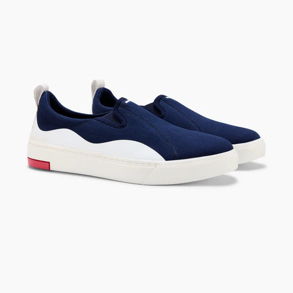 Ludic Enhanced Canvas Slip On - Wavey Blue