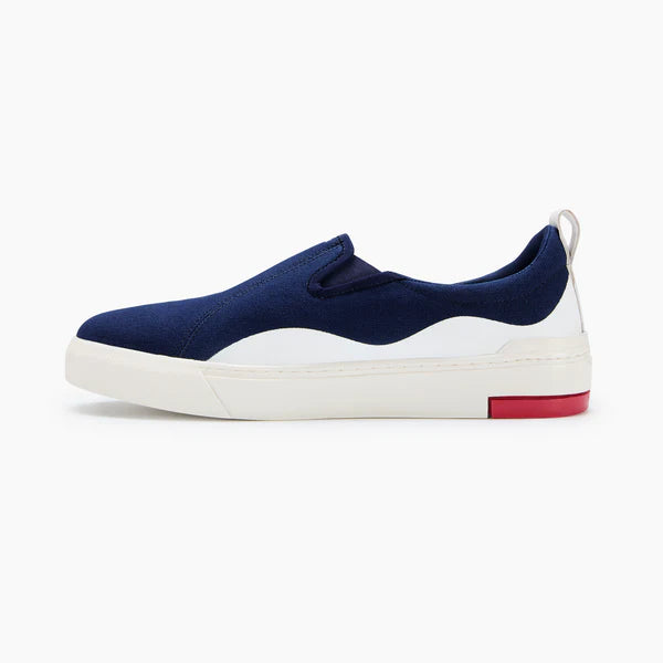 Ludic Enhanced Canvas Slip On - Wavey Blue