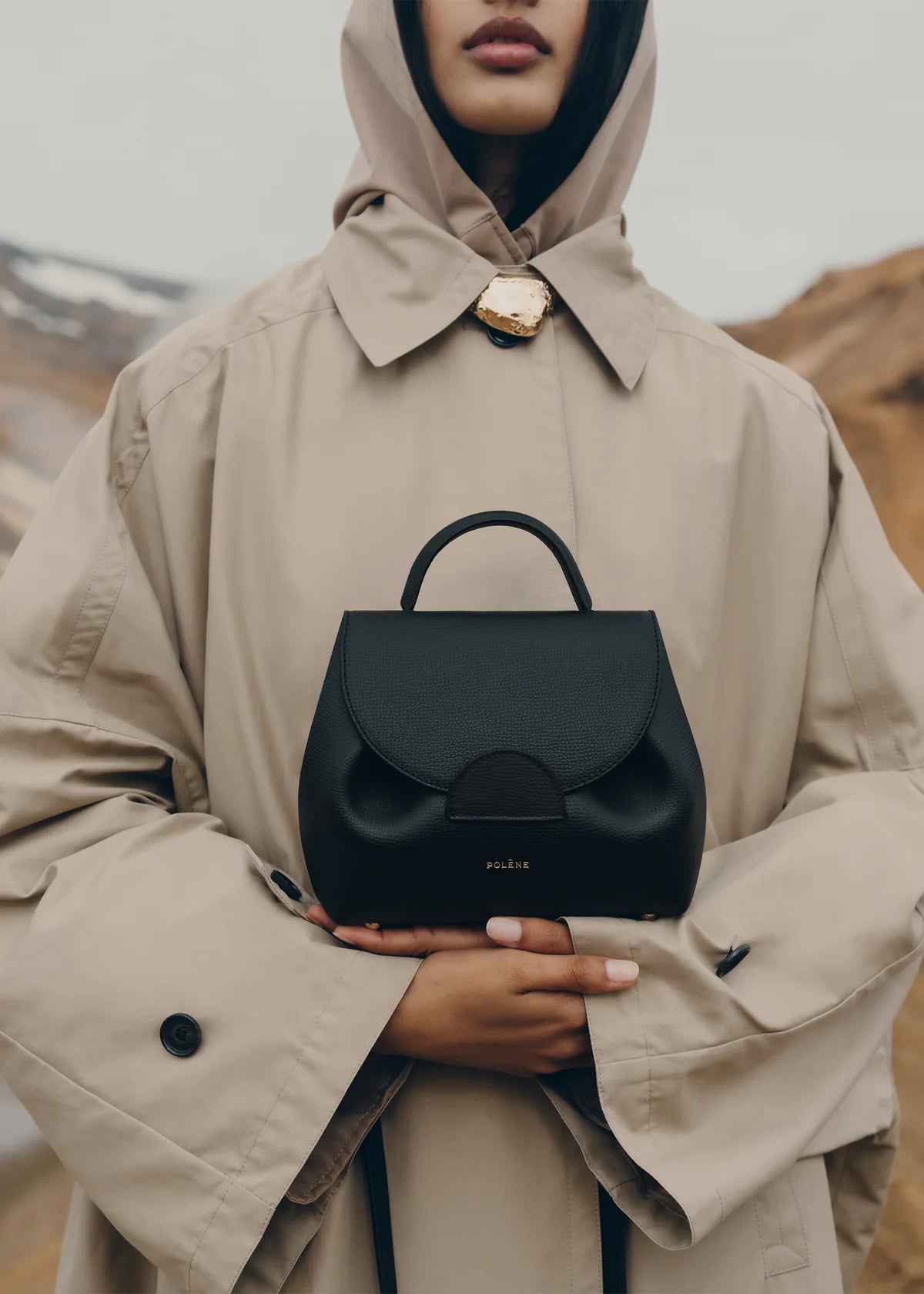 Polene Numero Un Nano Edition Textured Bag - Black