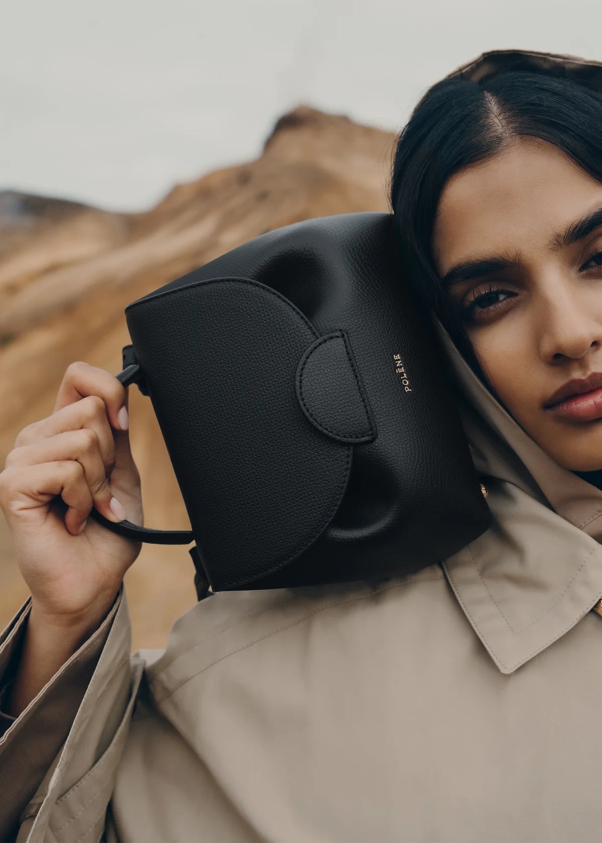 Polene Numero Un Nano Edition Textured Bag - Black