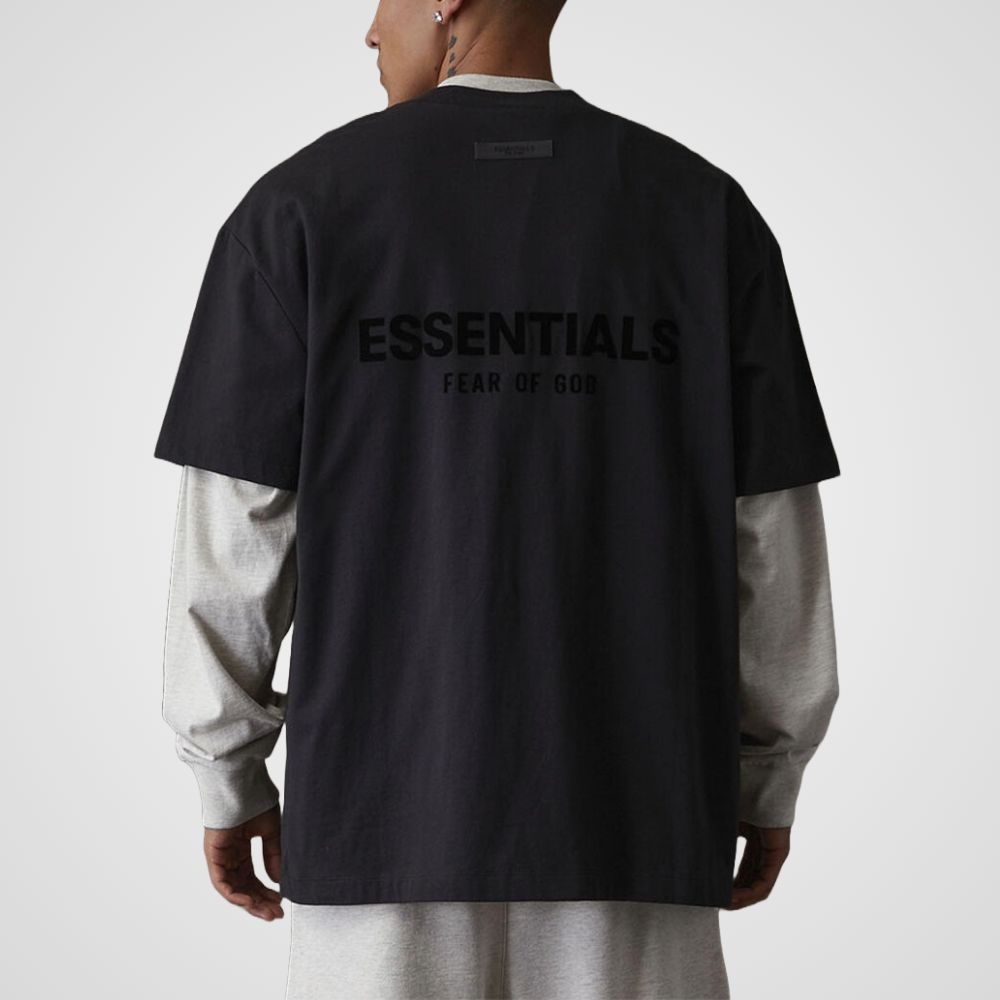 Shop Fear of God Essentials SS24 Jet Black Oversized T-Shirt – 10