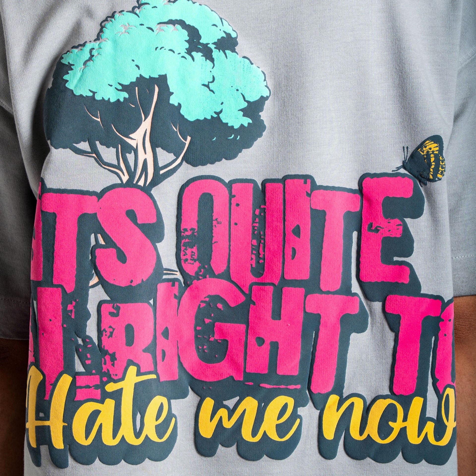 Khaaki Oversized Grey Pigment Washed- It's Quite Alright