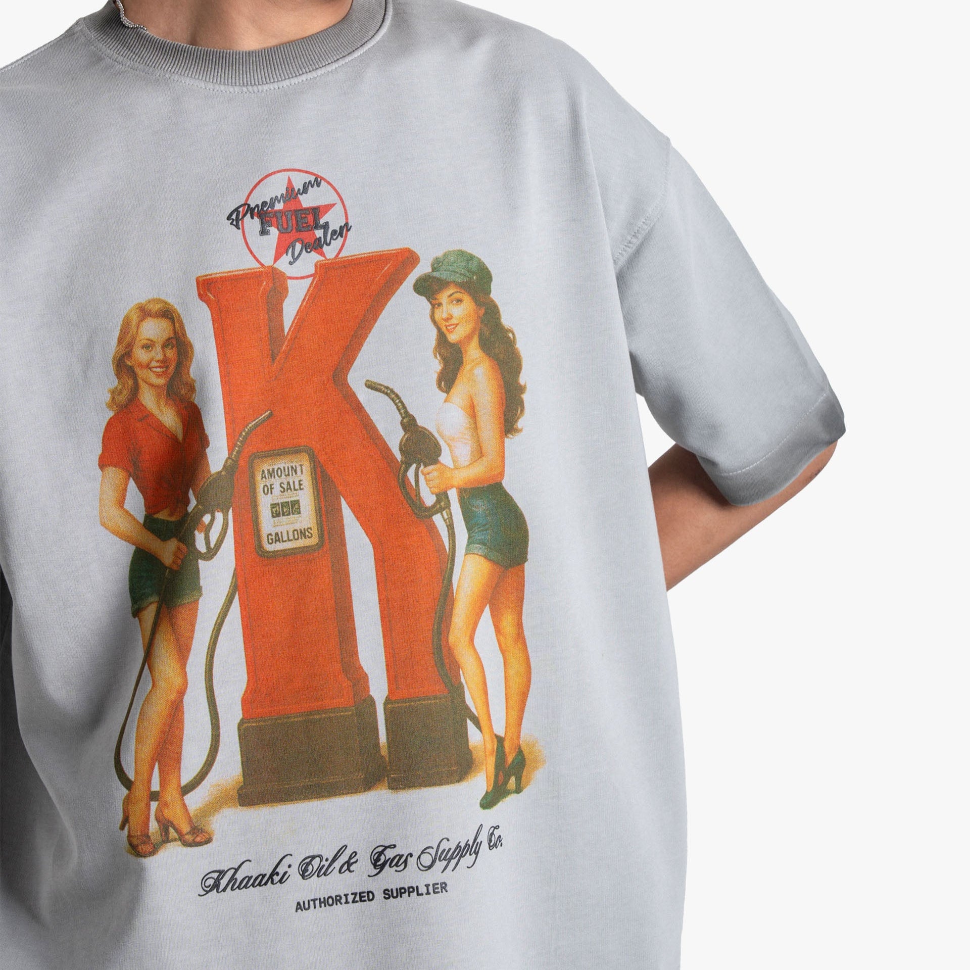 Khaaki Oversized T-shirt Grey Washed - Premium Fuel