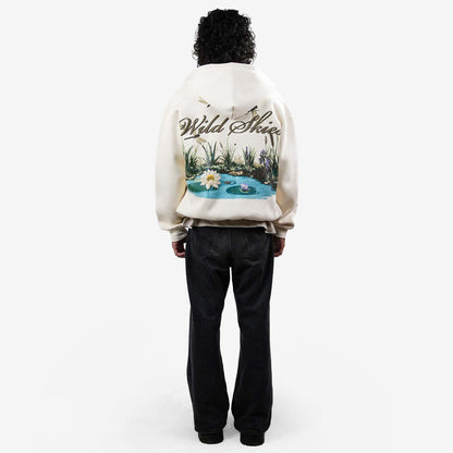 Khaaki Oversized Zipper Hoodie Off-White - Wild Skies