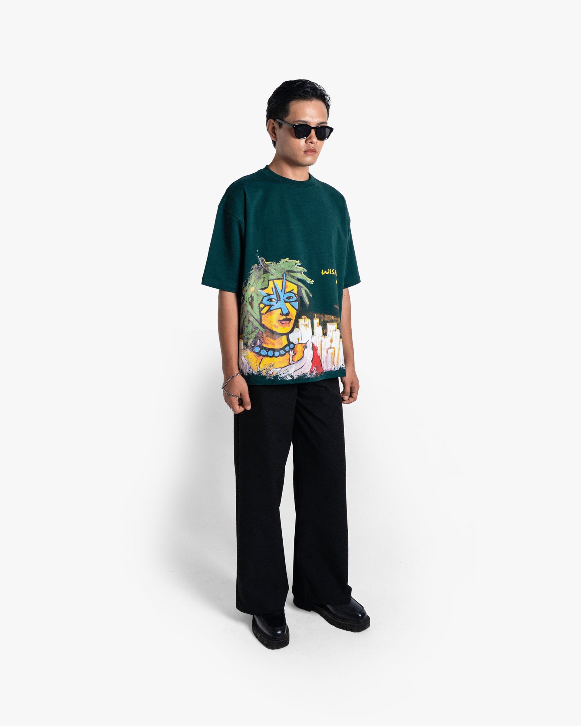 Khaaki Oversized T Shirt - Wishing Well