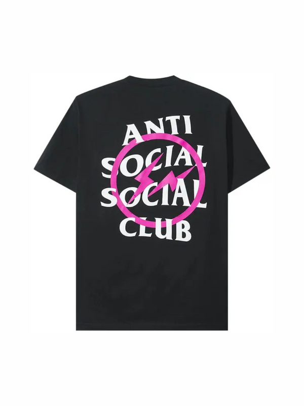 Anti Social Social Club x Fragment Bolt Tee Black and Pink - reference