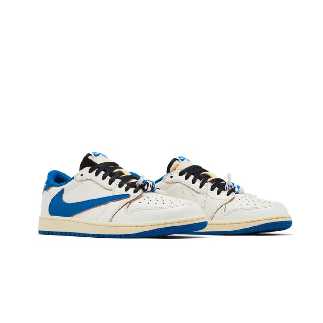 Fragment Design x Travis Scott x Air Jordan 1 Retro Low OG SP Sail Military Blue