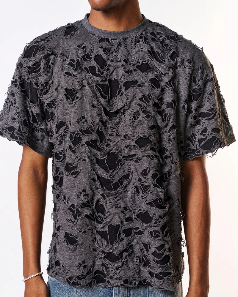 Volfsbane Grey Torn Oversized T-Shirt
