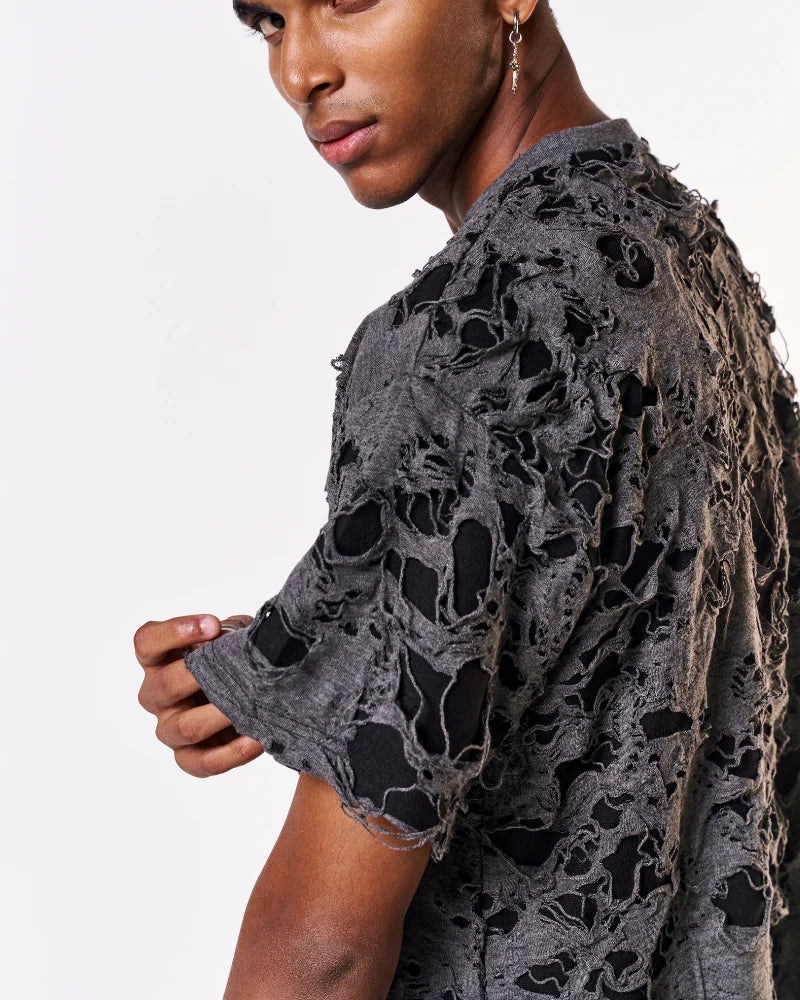 Volfsbane Grey Torn Oversized T-Shirt