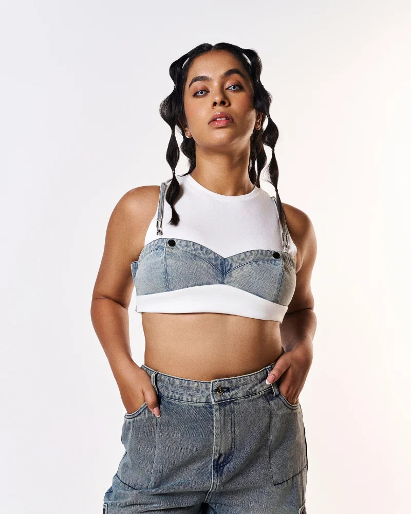 Volfsbane Nightfall Pullover Crop Top - Blue