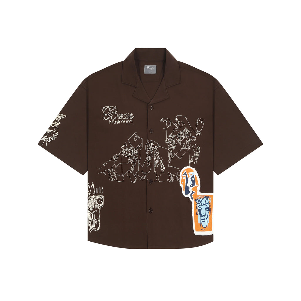 Bear Minimum Oversized Shirt Brown - Ancient Dominion