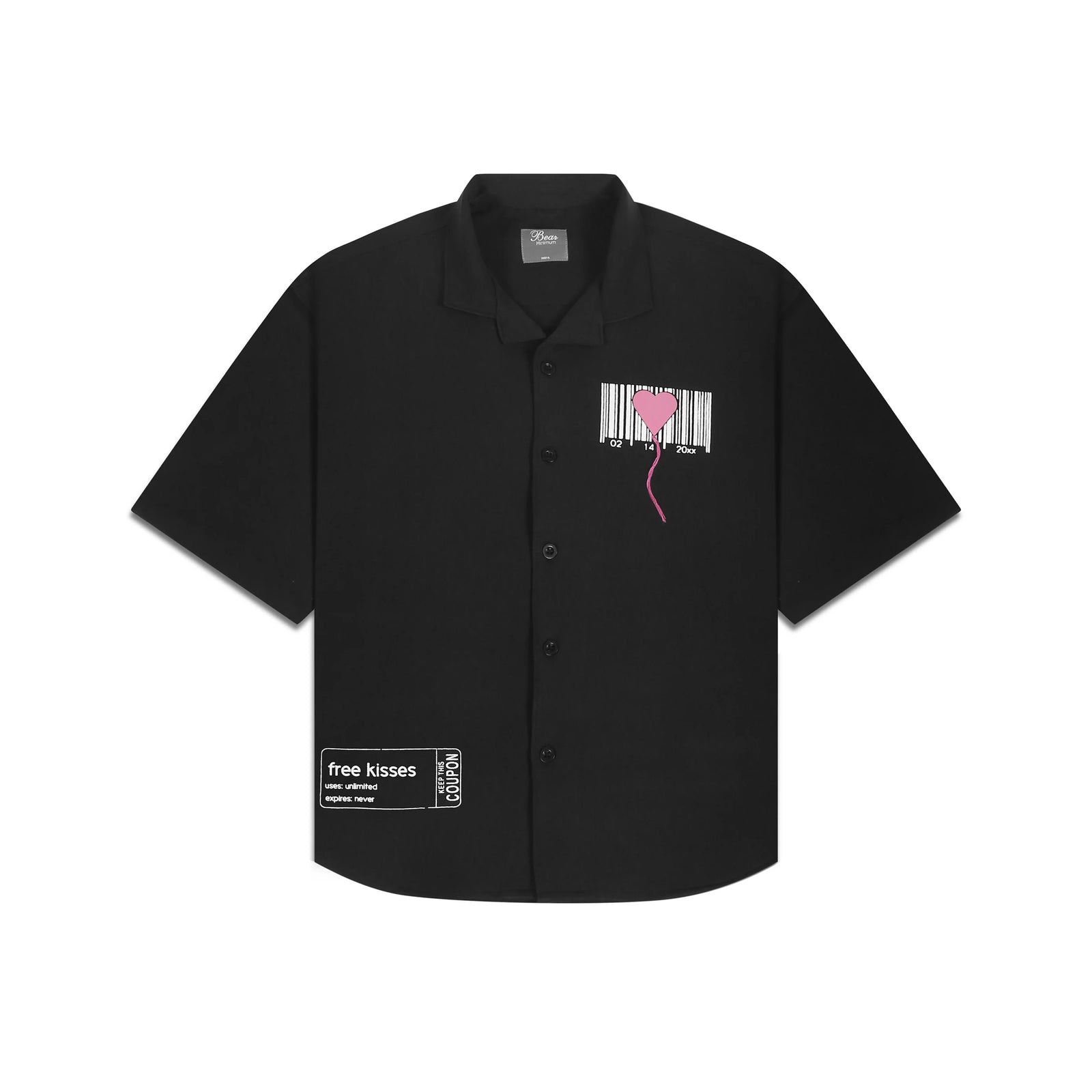 Bear Minimum Oversized Shirt Black - Free Kisses