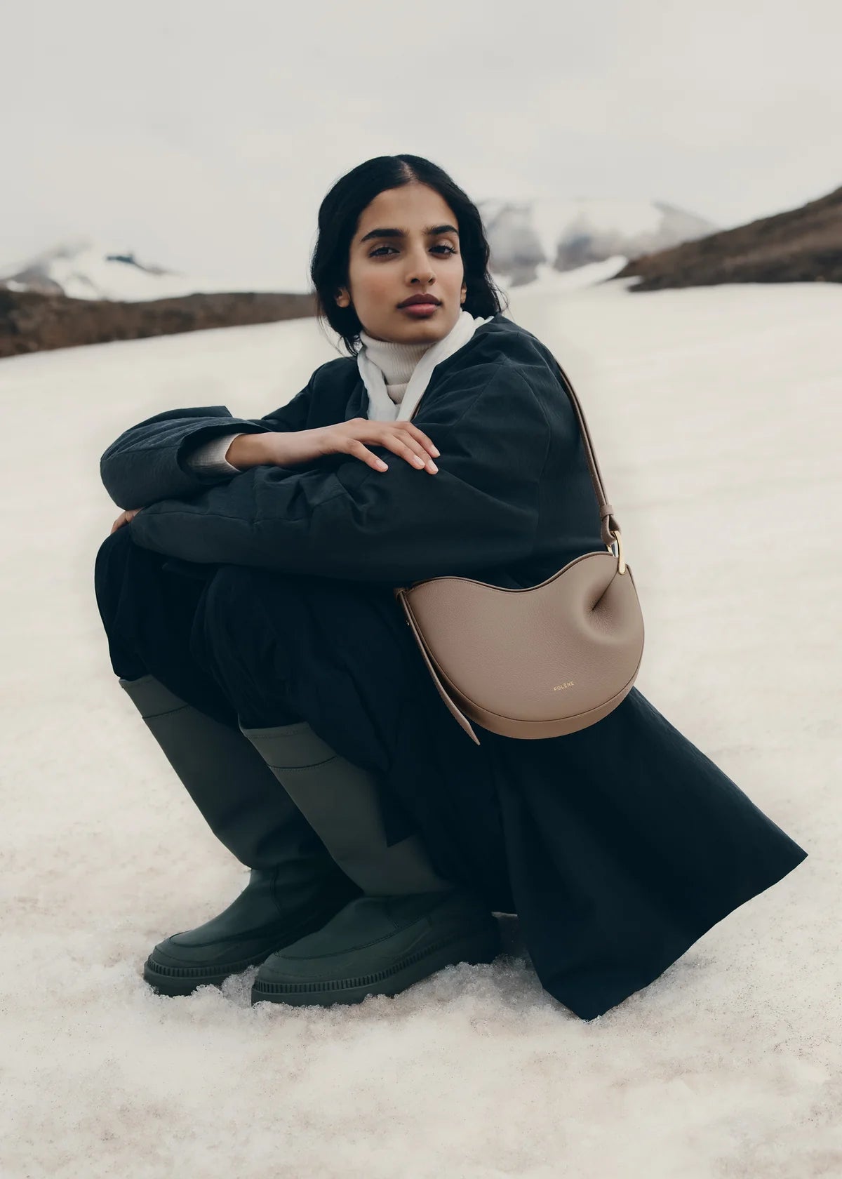 Polene Tonca Edition Textured Bag - Taupe