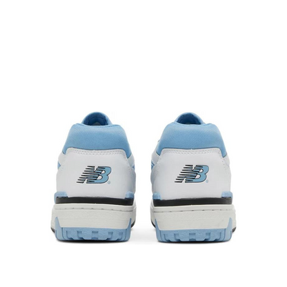 Rear view of New Balance 550 'Team Carolina Blue'