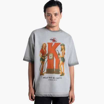 Khaaki Oversized T-shirt Grey Washed - Premium Fule