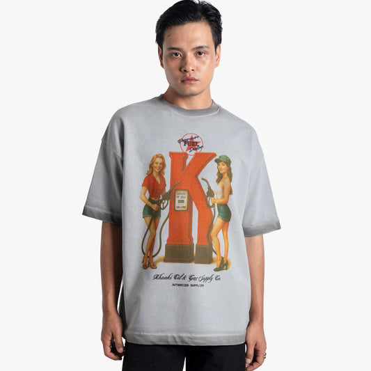 Khaaki Oversized T-shirt Grey Washed - Premium Fule