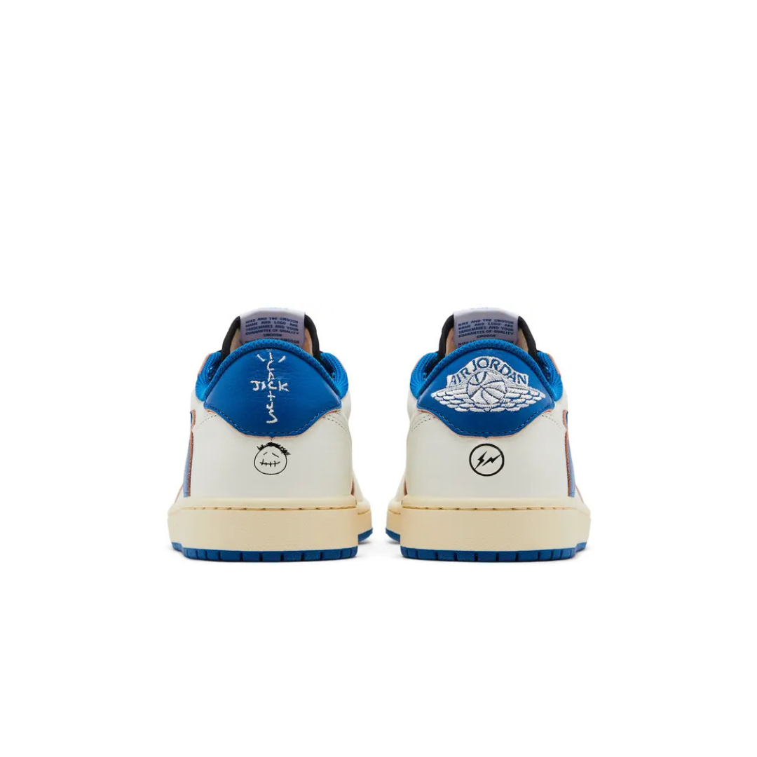 Fragment Design x Travis Scott x Air Jordan 1 Retro Low OG SP Sail Military Blue