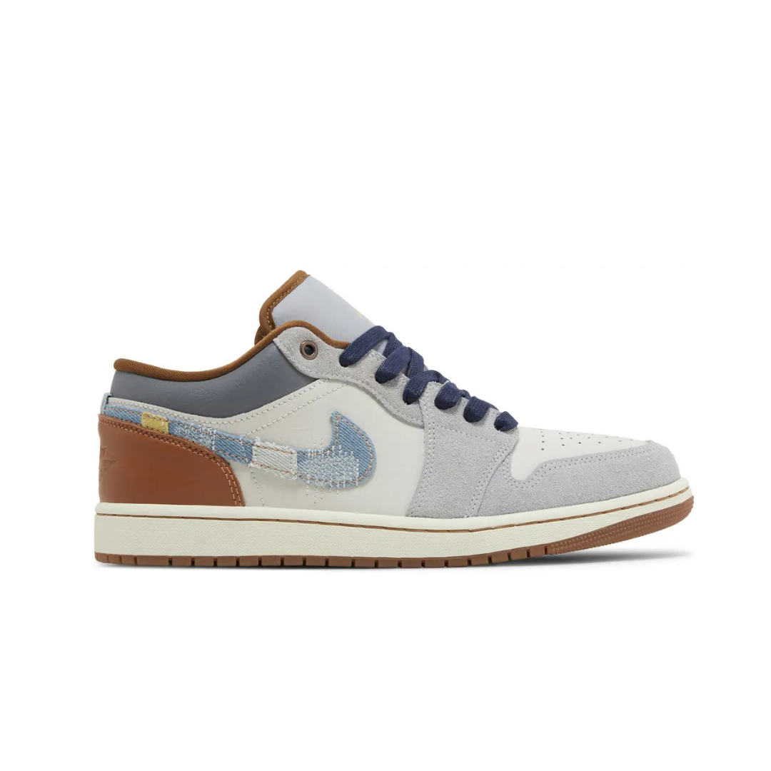 Air Jordan 1 Low SE 'Phantom Repaired Denim Swoosh'