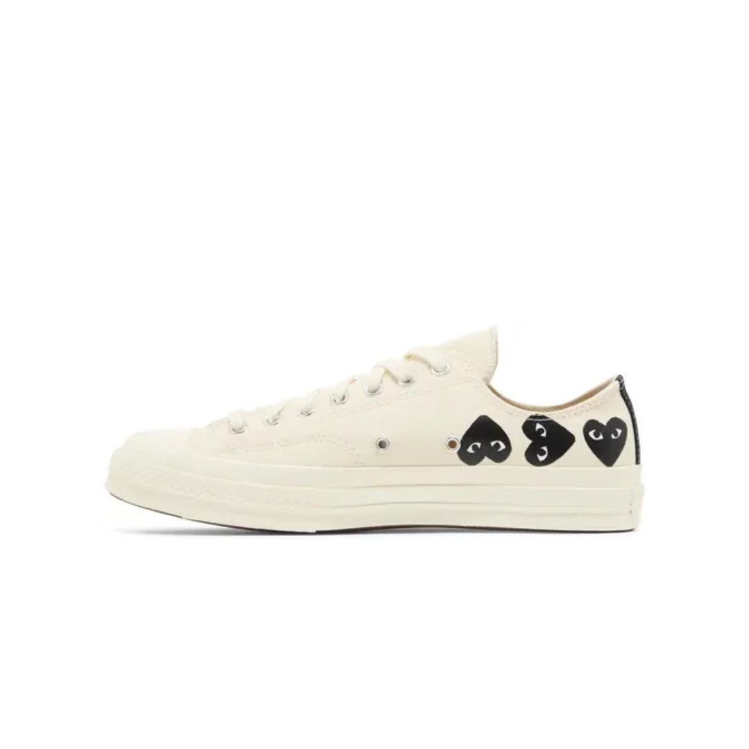 Comme des Garçons PLAY x Converse Chuck 70 Low 'Multi Heart - Milk Black