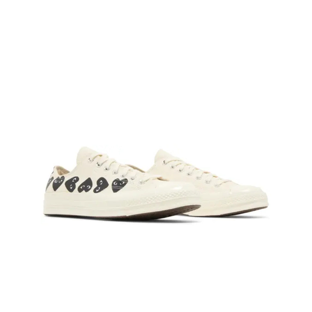 Comme des Garçons PLAY x Converse Chuck 70 Low 'Multi Heart - Milk Black