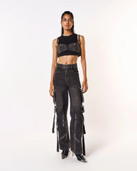 Volfsbane Nightfall Pullover Crop Top - Black