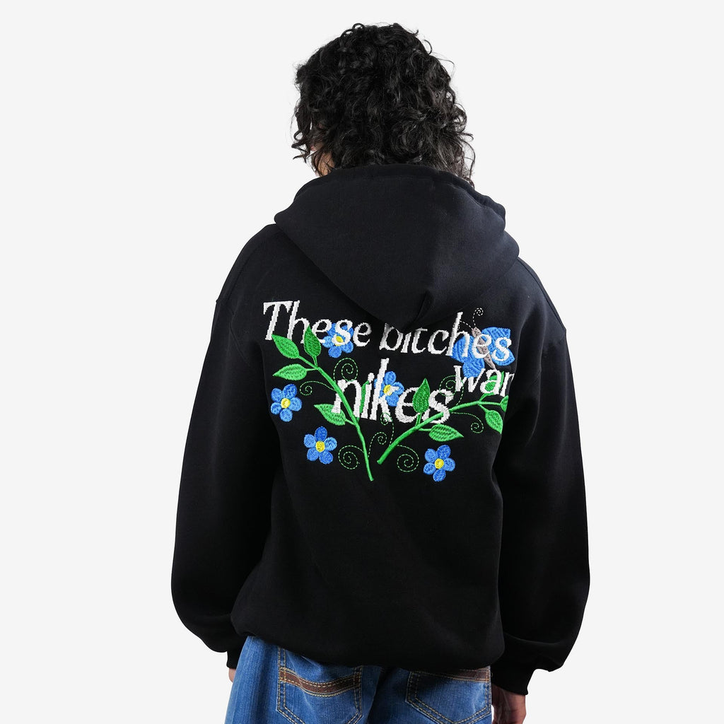 Khaaki  Oversized Zipper Hoodie Black - Bitch's Desire