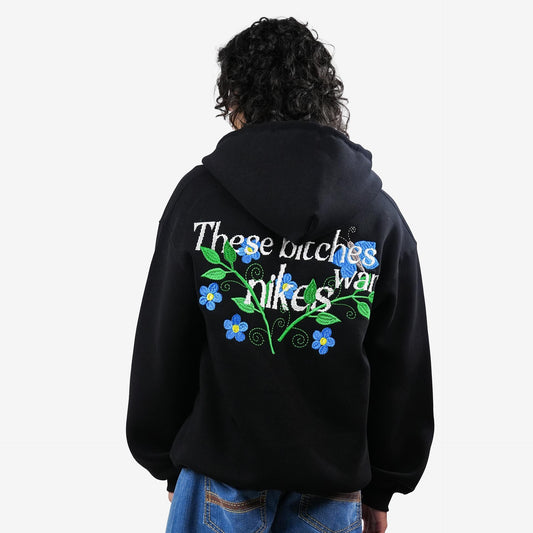 Khaaki  Oversized Zipper Hoodie Black - Bitch's Desire