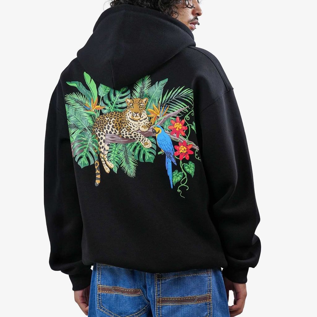 Khaaki Oversized Zipper Hoodie Black - Nature's Royalty