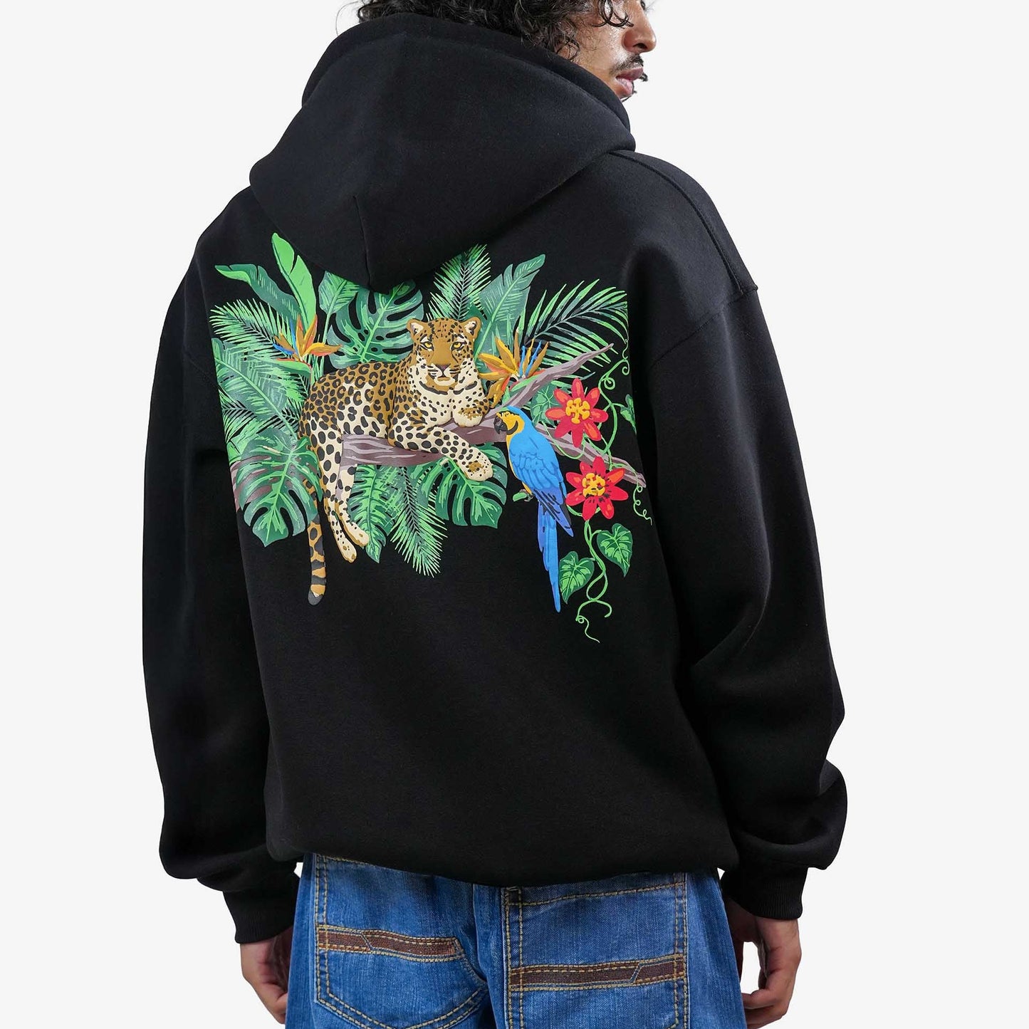 Khaaki Oversized Zipper Hoodie Black - Nature's Royalty