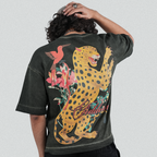 Khaaki Oversized T-Shirt Olive Pigment Washed - Wild Realm