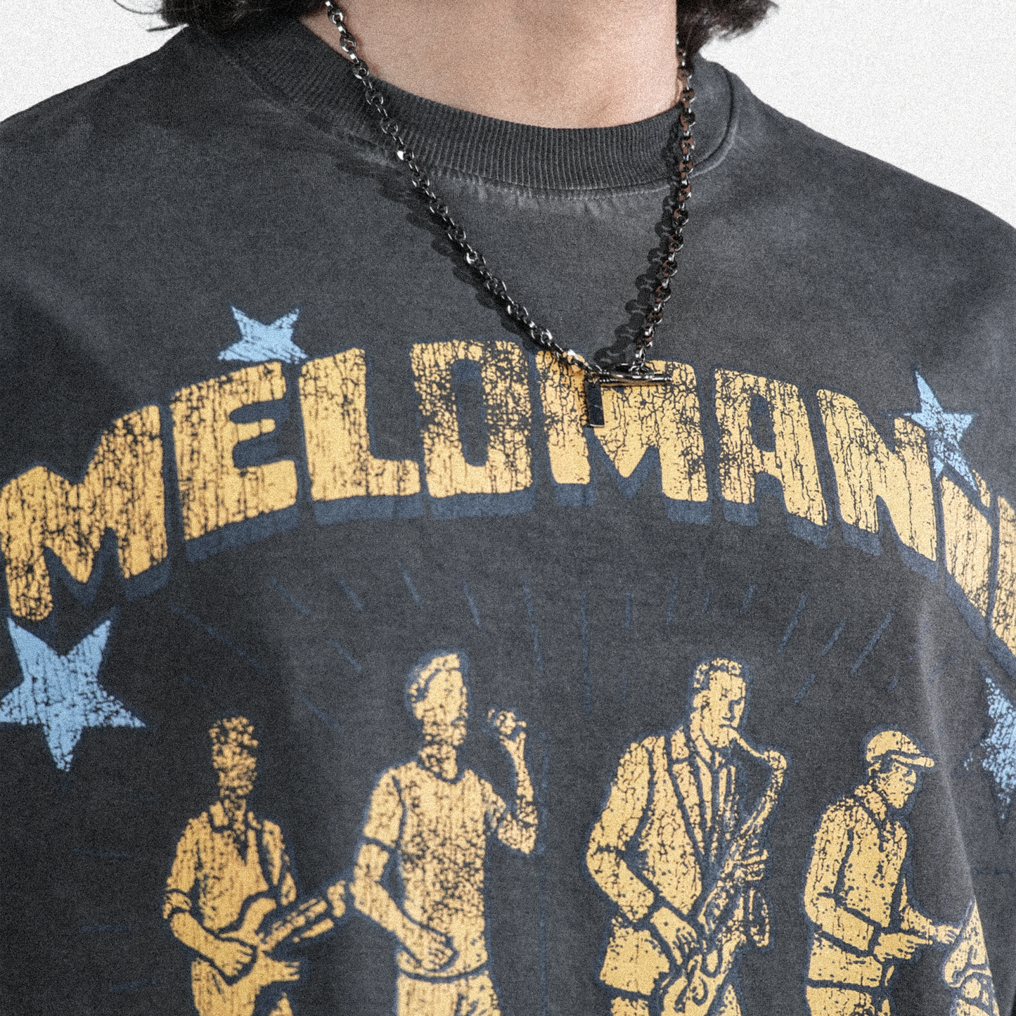 Khaaki Oversized T-shirt Black Pigment Washed - Melomanic