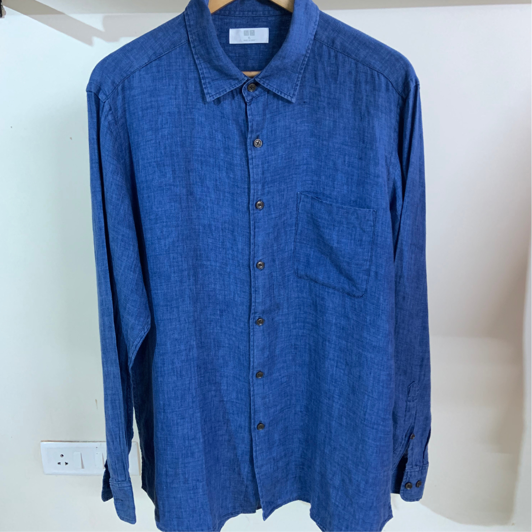 Uniqlo Navy Blue Denim Shirt