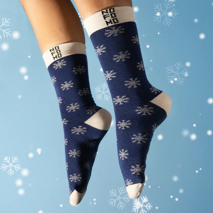 NoFoMo Crew Length Socks Snowflake