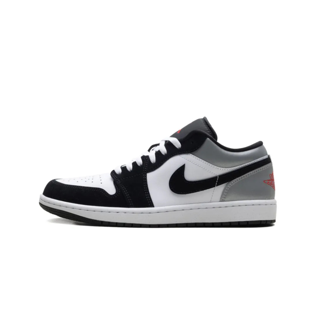 Air Jordan 1 Low 'White Fire Red Black Matte Silver'
