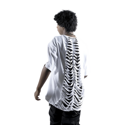 Back view of Farda Exo White T-Shirt