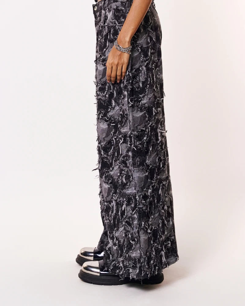 Volfsbane Phases Of Moon Raw Denim Oversized Jeans