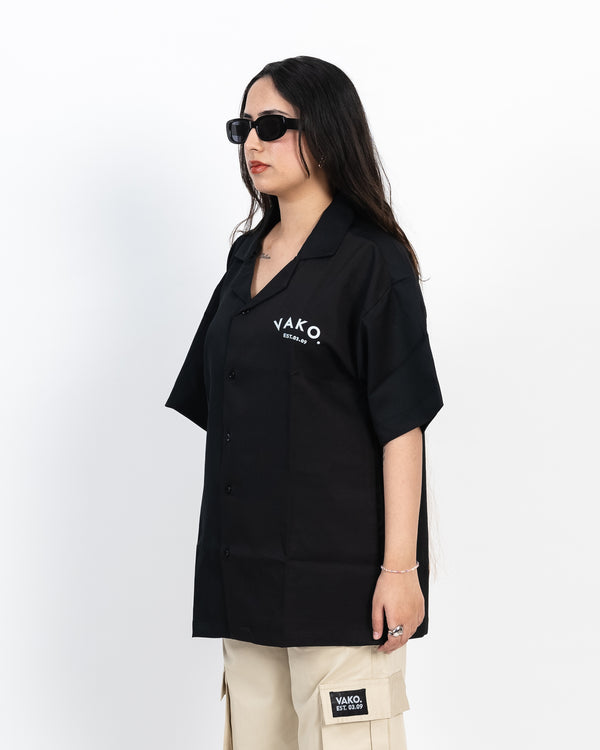 Vako Black 'No Love' Bowling Shirt - reference