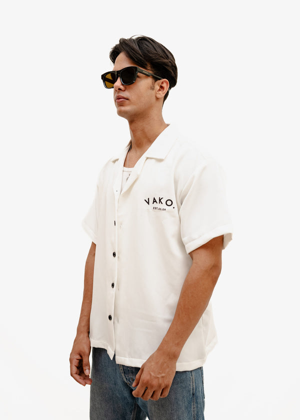 Vako White 'No Love' Bowling Shirt - reference