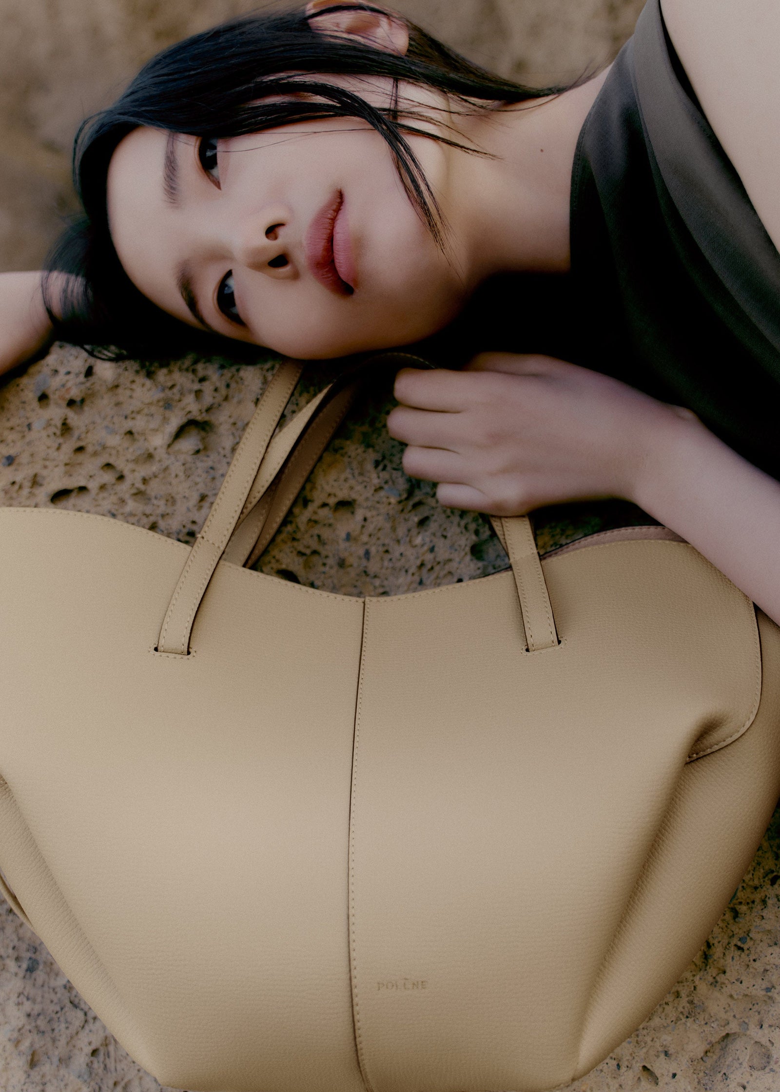 Polene Cyme Mini Edition Textured Bag - Sand