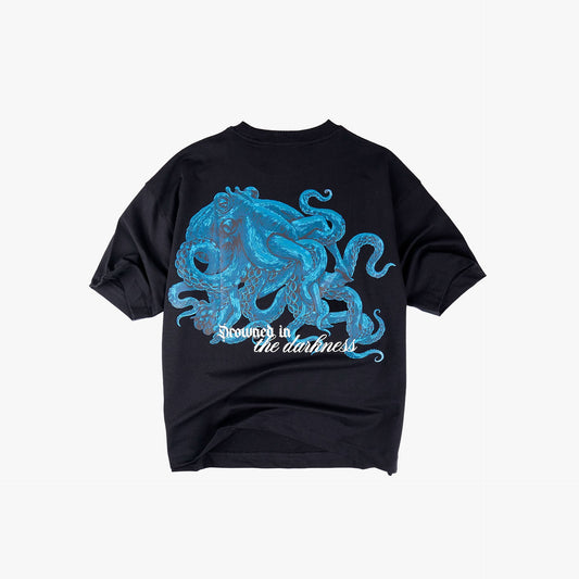 Khaaki Oversized T Shirt - Drowned in Darkness