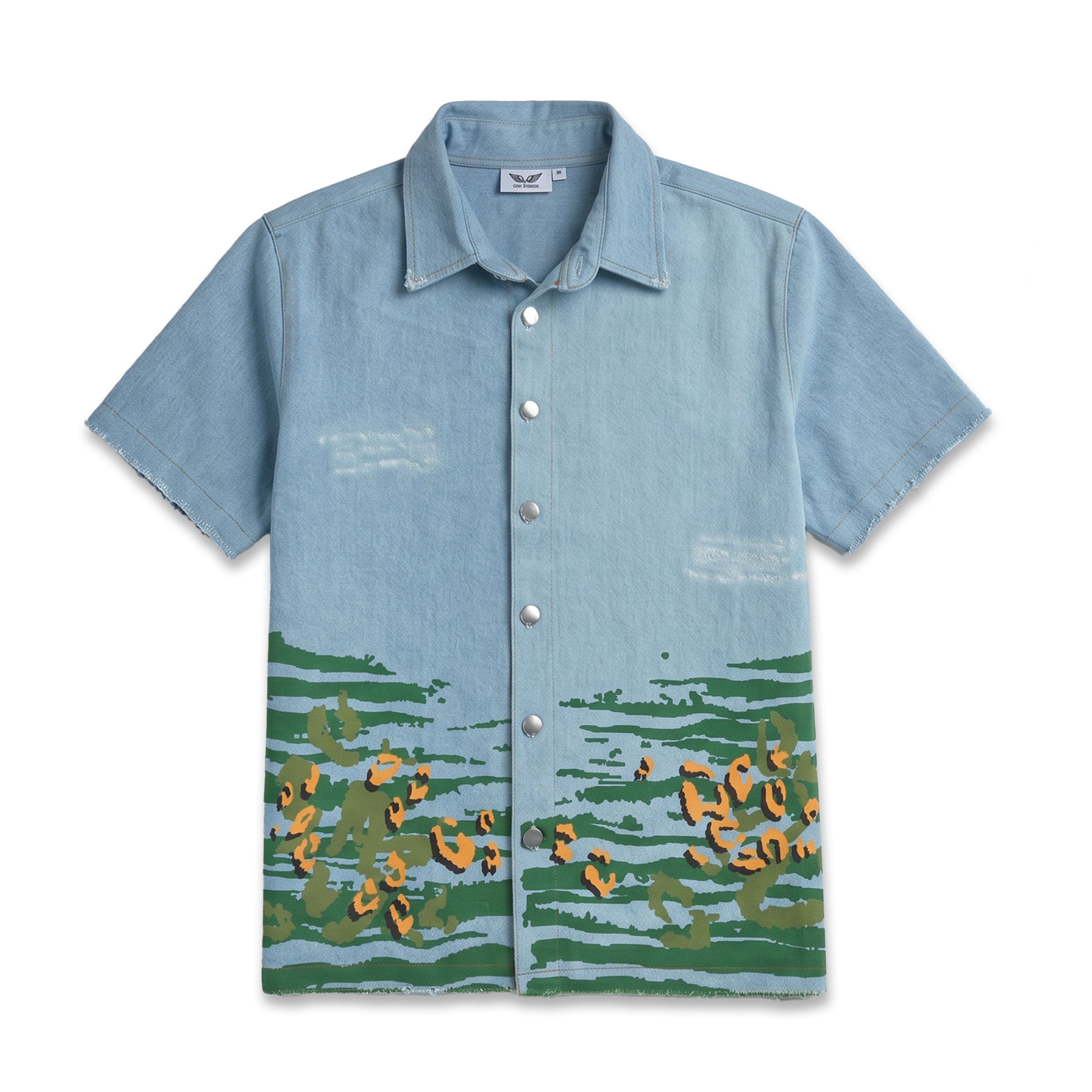 Off Sinners Oversized Denim Shirt - Raw Tide
