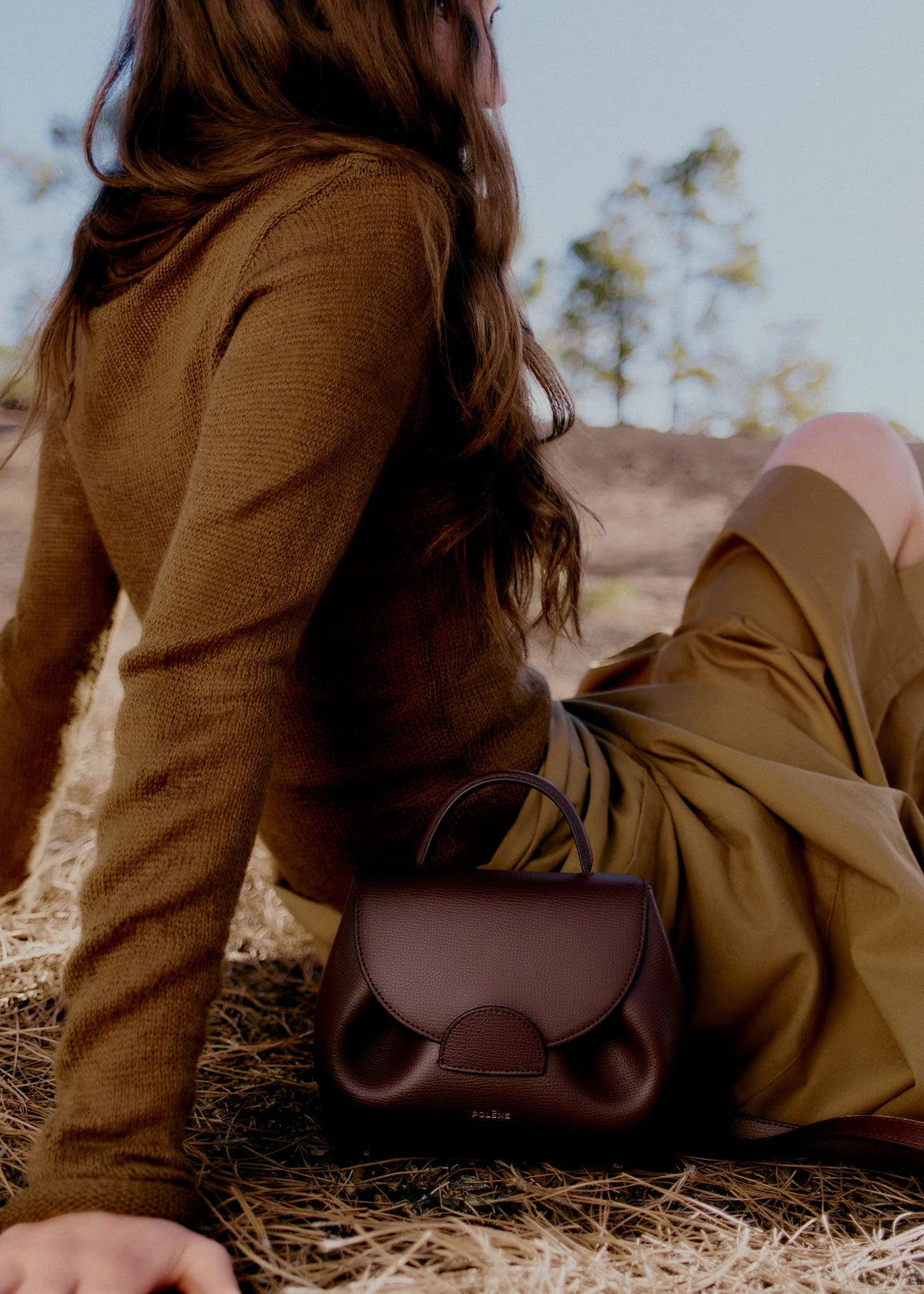 Polene Numero Un Nano Edition Textured Bag - Burgundy