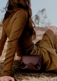 Polene Numero Un Nano Edition Textured Bag - Burgundy