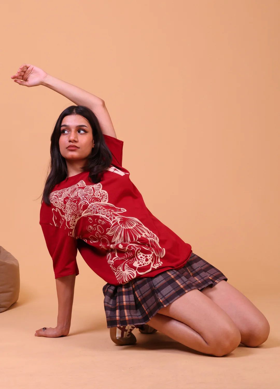 RYVE Oversized T-Shirt Maroon - Afterdark