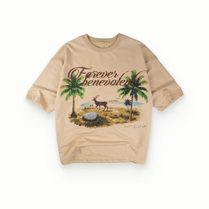 Khaaki Oversized T-shirt Biege - Forever Benevolent