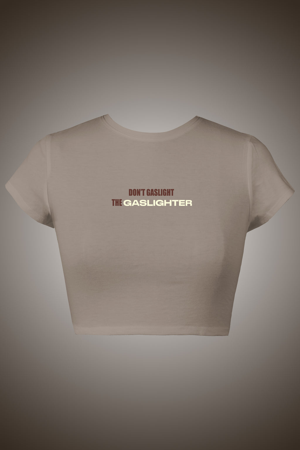 LYVN 'The Gaslighter' Crop Top - Light Brown