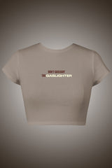 'The Gaslighter' Crop Top - Light Brown
