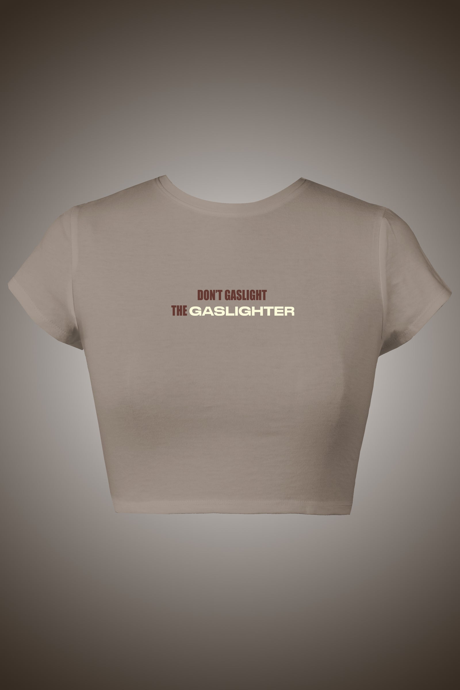 LYVN 'The Gaslighter' Crop Top - Light Brown